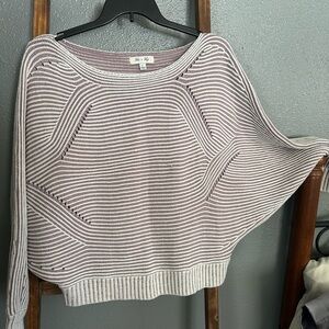Women's Striped Sweater - Purple and White